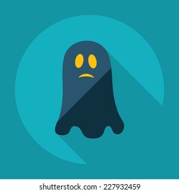Flat modern design with shadow, SEO. Icons mobile applications and web design. Working optimization:  ghost