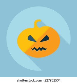 Flat modern design with shadow, SEO. Icons mobile applications and web design. Working optimization:  pumpkin