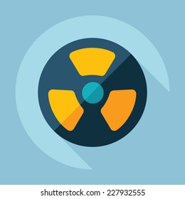 Flat modern design with shadow, SEO. Icons mobile applications and web design. Working optimization:  radiation symbol