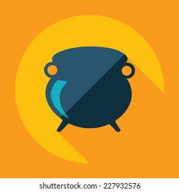 Flat modern design with shadow, SEO. Icons mobile applications and web design. Working optimization:  boiler