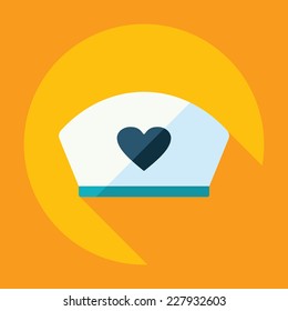 Flat modern design with shadow, SEO. Icons mobile applications and web design. Working optimization:  cap nurses