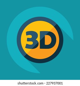 Flat modern design with shadow, SEO. Icons mobile applications and web design. Working optimization:  3d video resolution