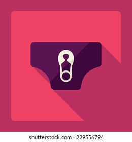 Flat modern design with shadow, SEO. Icons mobile applications and web design. Working optimization:  children's wear