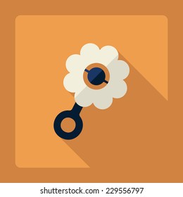 Flat modern design with shadow, SEO. Icons mobile applications and web design. Working optimization:  rattle