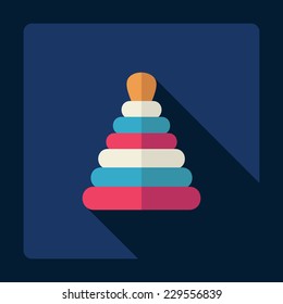 Flat modern design with shadow, SEO. Icons mobile applications and web design. Working optimization:  toy pyramid