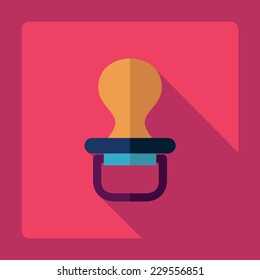 Flat modern design with shadow, SEO. Icons mobile applications and web design. Working optimization:  pacifier, soother