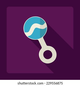 Flat modern design with shadow, SEO. Icons mobile applications and web design. Working optimization:  rattle