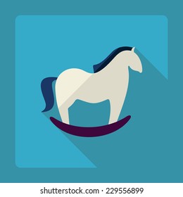 Flat modern design with shadow, SEO. Icons mobile applications and web design. Working optimization:  rocking horse