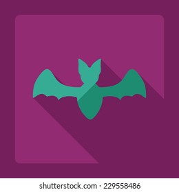 Flat modern design with shadow, SEO. Icons mobile applications and web design. Working optimization:  bat