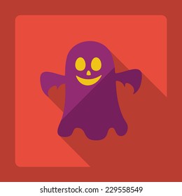 Flat modern design with shadow, SEO. Icons mobile applications and web design. Working optimization:  ghost