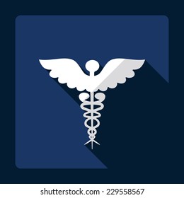 Flat modern design with shadow, SEO. Icons mobile applications and web design. Working optimization:  symbol ambulance