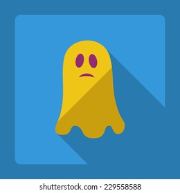 Flat modern design with shadow, SEO. Icons mobile applications and web design. Working optimization:  ghost