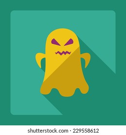 Flat modern design with shadow, SEO. Icons mobile applications and web design. Working optimization:  ghost