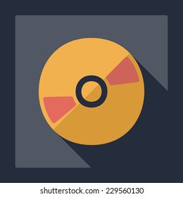 Flat modern design with shadow, SEO. Icons mobile applications and web design. Working optimization:  disk