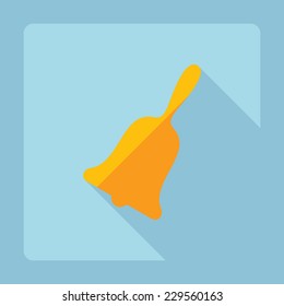 Flat modern design with shadow, SEO. Icons mobile applications and web design. Working optimization:  school bell