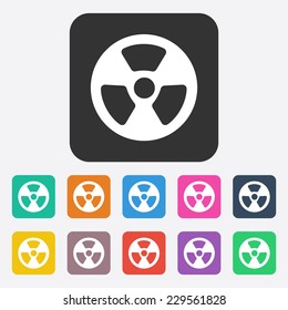 Flat modern design with shadow, SEO. Icons mobile applications and web design. Working optimization:  radiation symbol