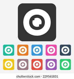 Flat modern design with shadow, SEO. Icons mobile applications and web design. Working optimization:  eye
