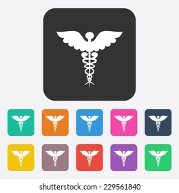 Flat modern design with shadow, SEO. Icons mobile applications and web design. Working optimization:  symbol ambulance