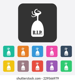 Flat modern design with shadow, SEO. Icons mobile applications and web design. Working optimization:  tomb