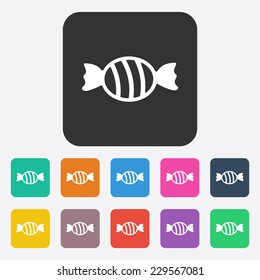 Flat modern design with shadow, SEO. Icons mobile applications and web design. Working optimization:  candy