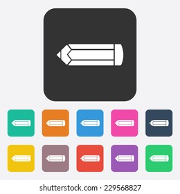Flat modern design with shadow, SEO. Icons mobile applications and web design. Working optimization:  pencil