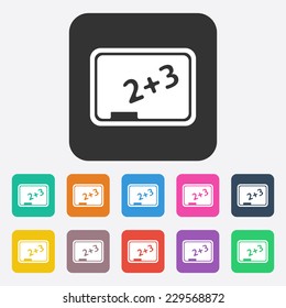 Flat modern design with shadow, SEO. Icons mobile applications and web design. Working optimization:  school board