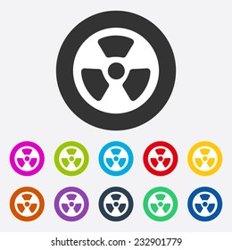 Flat modern design with shadow, SEO. Icons mobile applications and web design. Working optimization:  radiation symbol