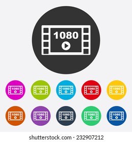 Flat modern design with shadow, SEO. Icons mobile applications and web design. Working optimization:  play