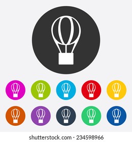 Flat modern design with shadow, SEO. Icons mobile applications and web design. Working optimization: icon of fashion, style, balloon