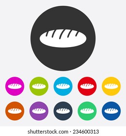 Flat modern design with shadow, SEO. Icons mobile applications and web design. Working optimization: icon of fashion, style, loaf bread