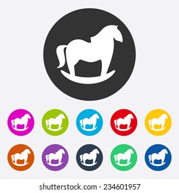 Flat modern design with shadow, SEO. Icons mobile applications and web design. Working optimization:  rocking horse