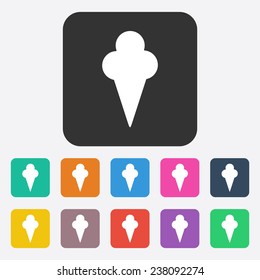 Flat modern design with shadow, SEO. Icons mobile applications and web design. Working optimization:  ice cream