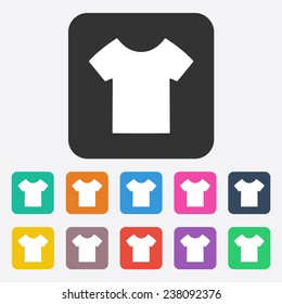 Flat modern design with shadow, SEO. Icons mobile applications and web design. Working optimization:  T-shirt