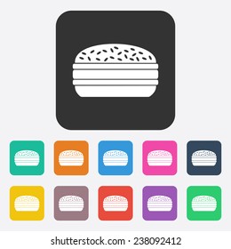 Flat modern design with shadow, SEO. Icons mobile applications and web design. Working optimization:  hamburger