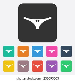 Flat modern design with shadow, SEO. Icons mobile applications and web design. Working optimization:  women's Thong