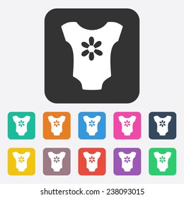 Flat modern design with shadow, SEO. Icons mobile applications and web design. Working optimization:  Infant bodysuit