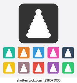 Flat modern design with shadow, SEO. Icons mobile applications and web design. Working optimization:  toy pyramid