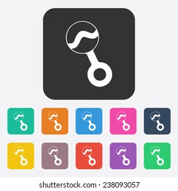 Flat modern design with shadow, SEO. Icons mobile applications and web design. Working optimization:  rattle