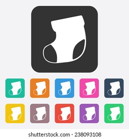 Flat modern design with shadow, SEO. Icons mobile applications and web design. Working optimization:  sock