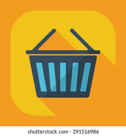 Flat modern design with shadow Shopping cart