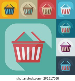 Flat modern design with shadow Shopping cart