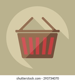 Flat modern design with shadow Shopping cart