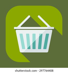 Flat modern design with shadow Shopping cart