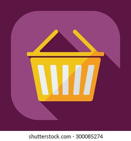 Flat modern design with shadow Shopping cart