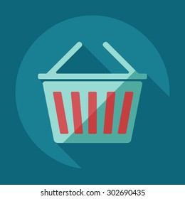 Flat modern design with shadow Shopping cart