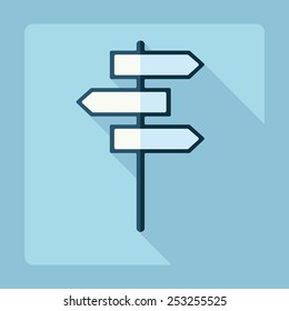 Flat modern design with shadow, signpost