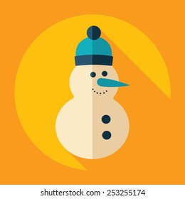 Flat modern design with shadow, snowman