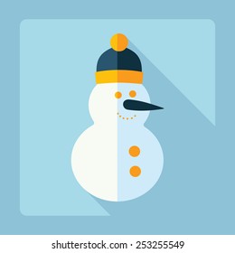 Flat modern design with shadow, snowman