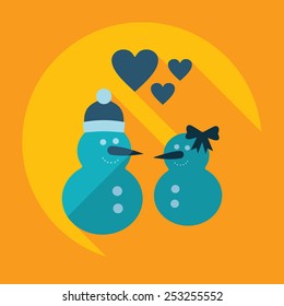 Flat modern design with shadow, snowman