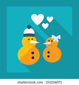 Flat modern design with shadow, snowman